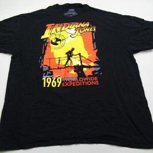 Indiana Jones T-Shirt Mens 2XL 1969 Worldwide Expeditions Movie TV Promo Casual